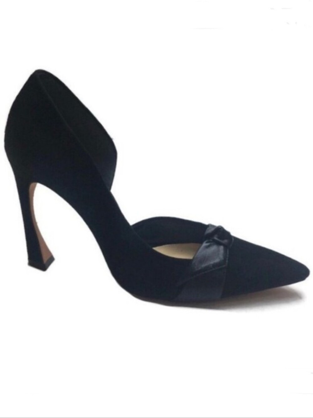 New Alexandre Birman Asymmetric Clarita 100 Demi D’Orsay Suede Knotted Pumps 36